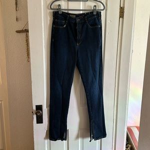 Pilcro high rise split hem kick flare jeans